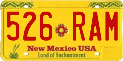 NM license plate 526RAM