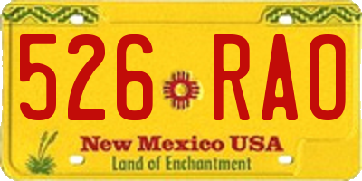 NM license plate 526RAO