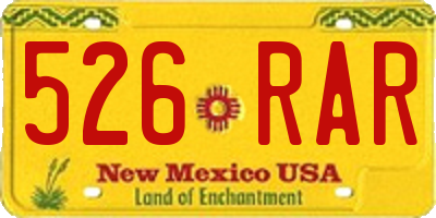 NM license plate 526RAR