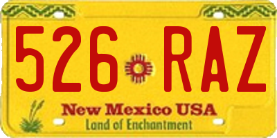 NM license plate 526RAZ