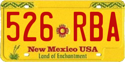 NM license plate 526RBA