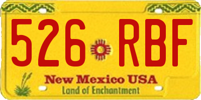 NM license plate 526RBF