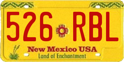 NM license plate 526RBL