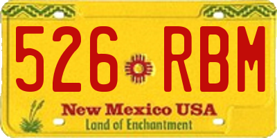 NM license plate 526RBM