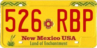 NM license plate 526RBP
