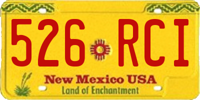 NM license plate 526RCI