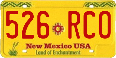 NM license plate 526RCO