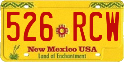 NM license plate 526RCW