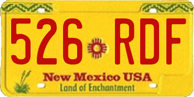 NM license plate 526RDF