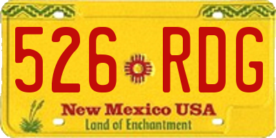 NM license plate 526RDG