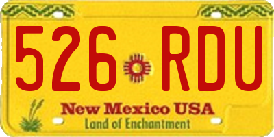 NM license plate 526RDU