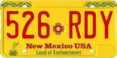 NM license plate 526RDY