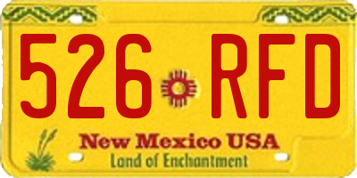 NM license plate 526RFD