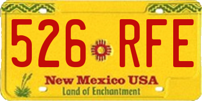 NM license plate 526RFE