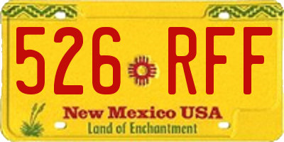 NM license plate 526RFF
