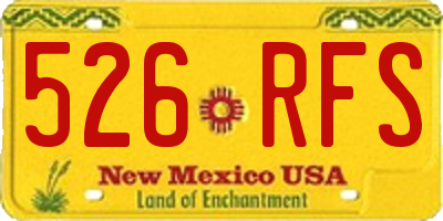NM license plate 526RFS