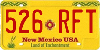 NM license plate 526RFT