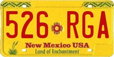 NM license plate 526RGA