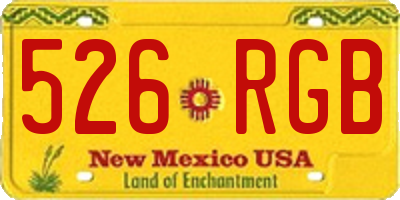 NM license plate 526RGB