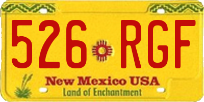 NM license plate 526RGF