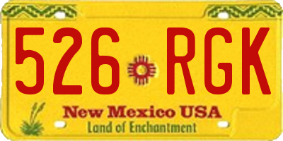 NM license plate 526RGK