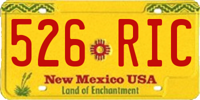 NM license plate 526RIC