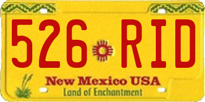 NM license plate 526RID