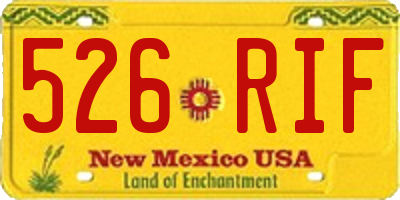 NM license plate 526RIF