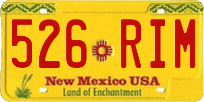 NM license plate 526RIM