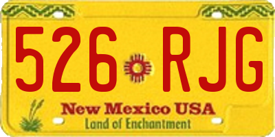 NM license plate 526RJG