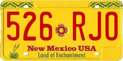 NM license plate 526RJO