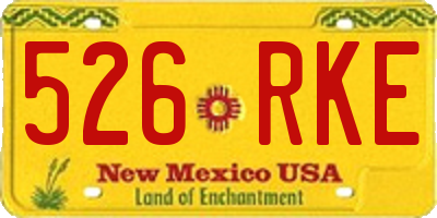 NM license plate 526RKE