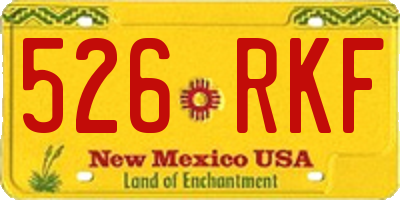 NM license plate 526RKF