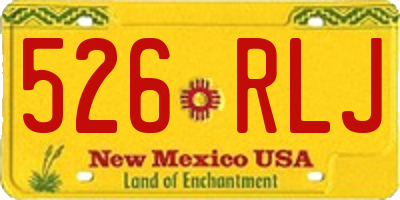NM license plate 526RLJ