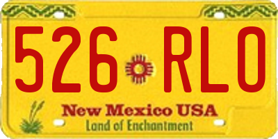 NM license plate 526RLO