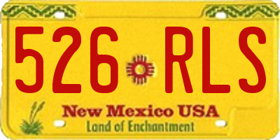 NM license plate 526RLS