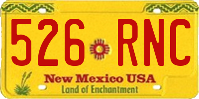 NM license plate 526RNC