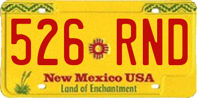 NM license plate 526RND
