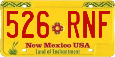 NM license plate 526RNF