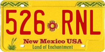 NM license plate 526RNL