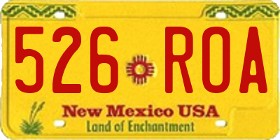NM license plate 526ROA