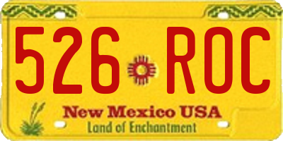 NM license plate 526ROC
