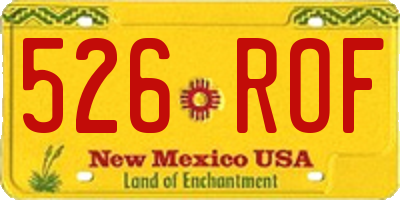 NM license plate 526ROF