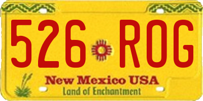 NM license plate 526ROG