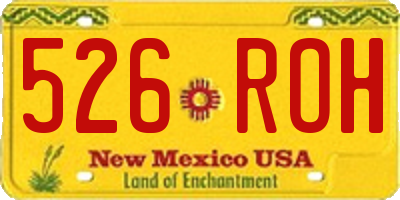 NM license plate 526ROH