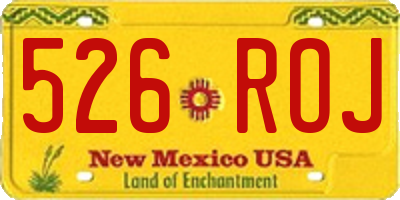 NM license plate 526ROJ
