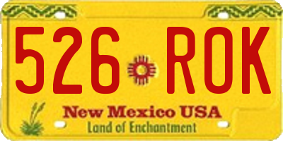NM license plate 526ROK