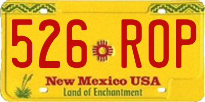 NM license plate 526ROP
