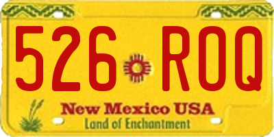 NM license plate 526ROQ