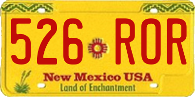 NM license plate 526ROR